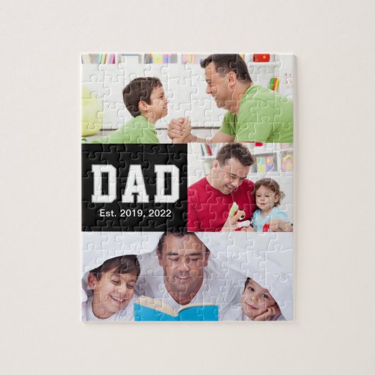 Vintage Dad Established Gift Text 3 Photo  ジグソーパズル (縦)