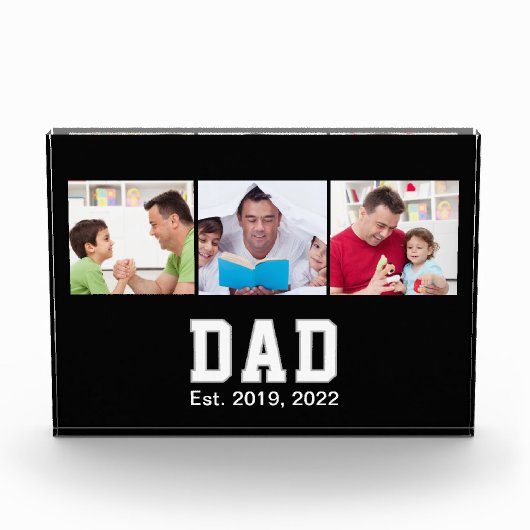 Vintage Dad Established Gift Text 3 Photo  フォトブロック (正面)