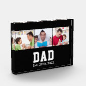 Vintage Dad Established Gift Text 3 Photo  フォトブロック (左)