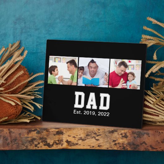 Vintage Dad Established Gift Text 3 Photo  フォトプラーク (側面)