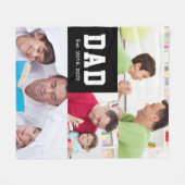 Vintage Dad Established Gift Text 3 Photo  フリースブランケット (正面(横))