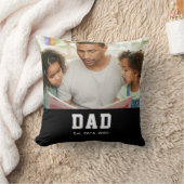 Vintage Dad Established Gift Text Photo クッション (ブランケット)