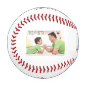 Vintage Dad Established Text 3 Photo Gift 野球ボール (正面左)