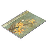 Vintage Daffodil Butterfly Blue Green ノートブック (左側)