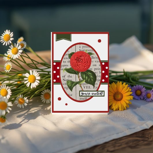 Vintage Dahlia Birthday 招待状