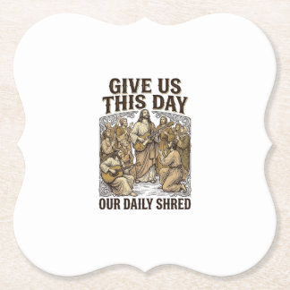Vintage Daily Shred Religious Guitar Vector ペーパーコースター