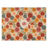 Vintage Daisy Floral Pattern テーブルクロス (正面(横))