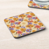 Vintage Daisy Floral Pattern (2) コースター (左側)