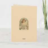 Vintage Daisy Flourish Art Nouveau カード (裏面)