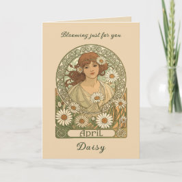 Vintage Daisy Flourish Art Nouveau カード