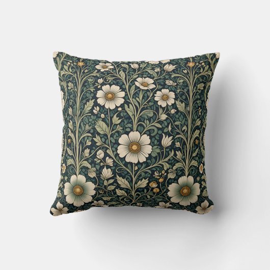 Vintage Daisy Garden Pattern クッション (裏面)