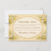 Vintage Daisy Garden Wedding サンキューカード (正面)