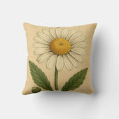 Vintage Daisy on Weathered Paper クッション (裏面)