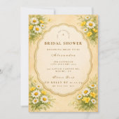 Vintage Daisy Wildflower Bridal Shower 招待状 (正面)
