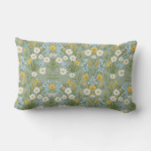 Vintage Daisy Wildflower Damask Pattern ランバークッション (裏面)