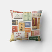 Vintage Dallas Matchbook Pillow クッション (裏面)