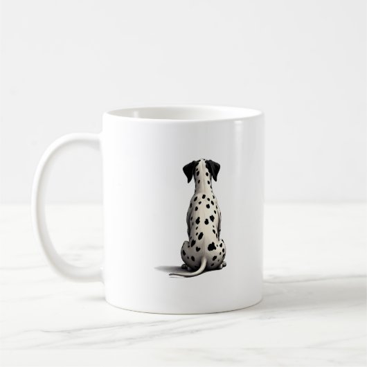 Vintage Dalmatian Dog From Behind Illustration Min コーヒーマグカップ (左)