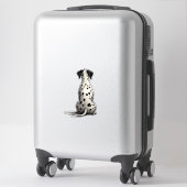 Vintage Dalmatian Dog From Behind Illustration Min シール (スーツケース)