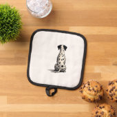 Vintage Dalmatian Dog From Behind Illustration Min 鍋敷き (トップダウン)