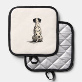 Vintage Dalmatian Dog From Behind Illustration Min 鍋敷き (正面/裏面)