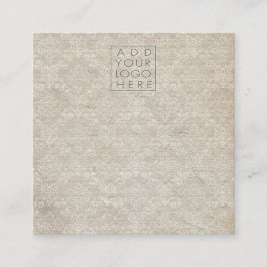 Vintage Damask Earrings Backing Cards Add Logo スクエア名刺 (正面)