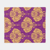 Vintage damask ornamental seamless pattern フリースブランケット (正面(横))