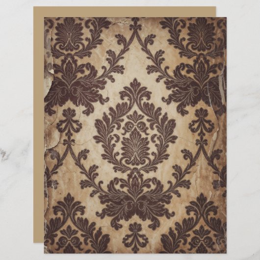 Vintage Damask shabby chic scrapbook paper (正面/裏面)