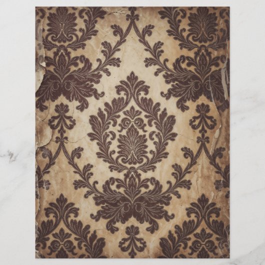 Vintage Damask shabby chic scrapbook paper (正面)
