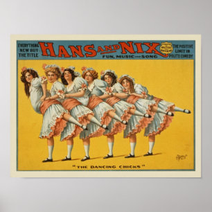 Vintage Dance Troop Advertisement ポスター