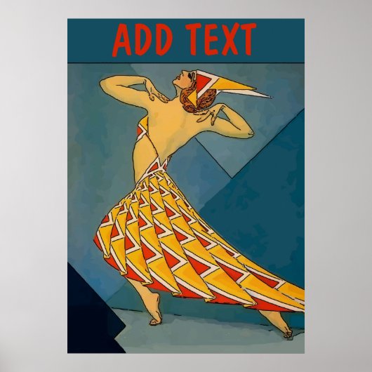 Vintage Dancer, add, edit text Poster ポスター (正面)