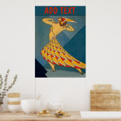 Vintage Dancer, add, edit text Poster ポスター (キッチン)