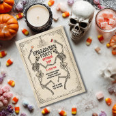 Vintage Dancing Skeleton Elegant Gothic Halloween 招待状