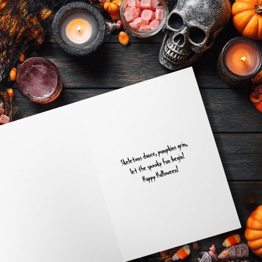 Vintage Dancing Skeleton Spooky Gothic カード