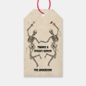 Vintage Dancing Skeleton Spooky Gothic Halloween ギフトタグ (裏面)