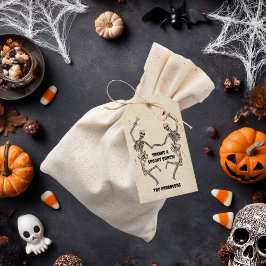 Vintage Dancing Skeleton Spooky Gothic Halloween ギフトタグ