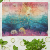 Vintage Dandelion Abstract Pattern (1) キッチンタオル (折り畳み)