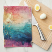 Vintage Dandelion Abstract Pattern (1) キッチンタオル (四つ折り)