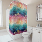 Vintage Dandelion Abstract Pattern (1) シャワーカーテン (インサイチュ)