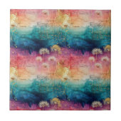 Vintage Dandelion Abstract Pattern (1) タイル (正面)