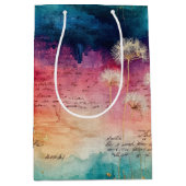 Vintage Dandelion Abstract Pattern (1) ミディアムペーパーバッグ (正面)