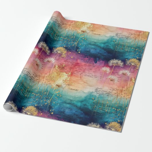 Vintage Dandelion Abstract Pattern (1) ラッピングペーパー (アンロールド)