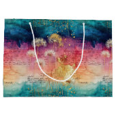 Vintage Dandelion Abstract Pattern (1) ラージペーパーバッグ (裏面)