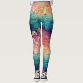 Vintage Dandelion Abstract Pattern (1) レギンス (正面)