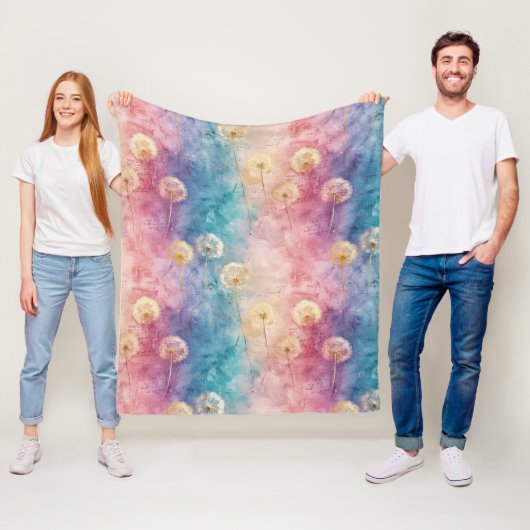 Vintage Dandelion Abstract Pattern (3) フリースブランケット (インサイチュ)