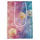 Vintage Dandelion Abstract Pattern (3) ミディアムペーパーバッグ (裏面)