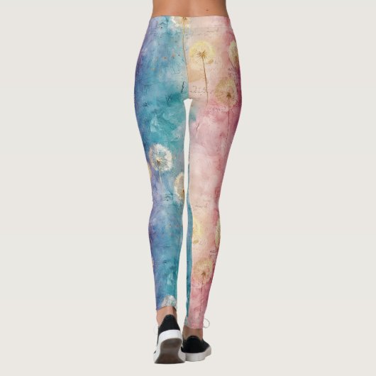 Vintage Dandelion Abstract Pattern (3) レギンス (裏面)