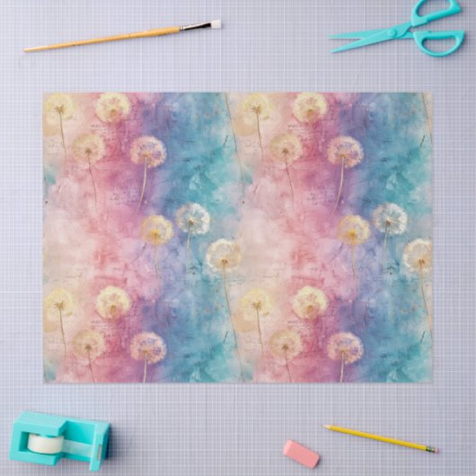 Vintage Dandelion Abstract Pattern (3) 薄葉紙 (クラフト)