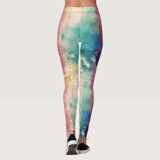 Vintage Dandelion Abstract Pattern (4) レギンス (裏面)