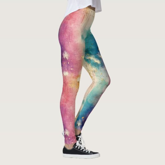 Vintage Dandelion Abstract Pattern (4) レギンス (右)