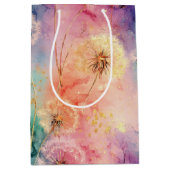 Vintage Dandelion Abstract Pattern (5) ミディアムペーパーバッグ (正面)